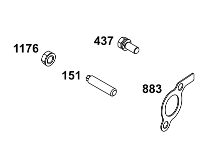 Exhaust Group Diagram and Parts List for 385447-0474-B5 200000 - 399999 Briggs and Stratton Engine